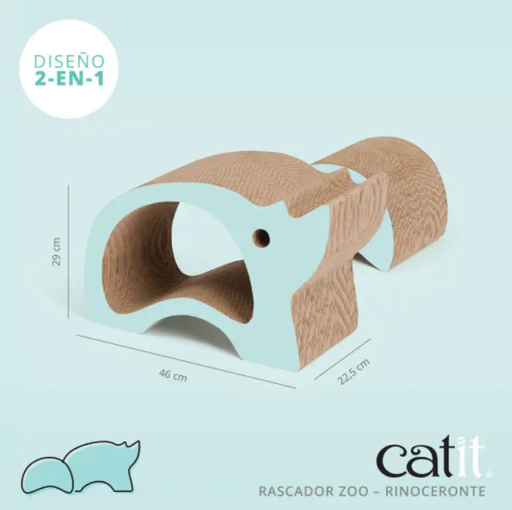 Rascador Catit Zoo Rinoceronte 2 En 1 29X22,5X46Cm - Mejor Precio - Mascotas Ávila