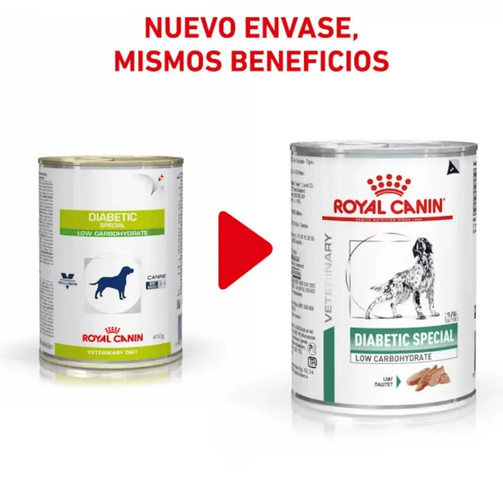 Royal Canin Diabetic Special Paté Low Carbohydrate 410 g Dieta Veterinaria Húmeda para Perros ROYAL CANIN VET