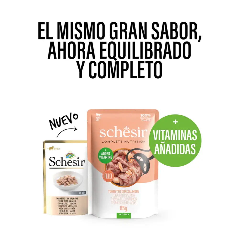 Schesir Sobres Gato 85 g Atún y Salmón SCHESIR