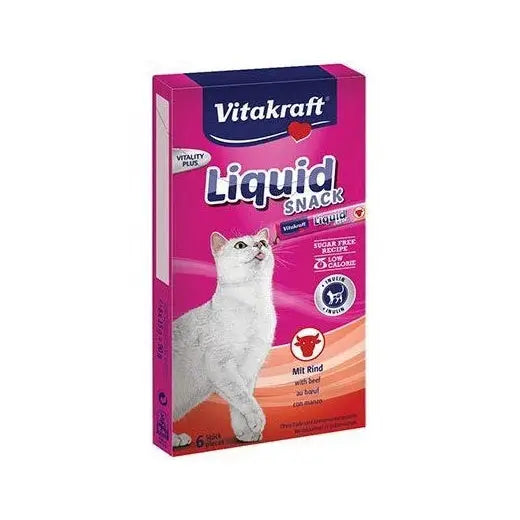 Vitakraft Cat Liquid Snack Ternera Con Inulina 90Gr - Mejor Precio - Mascotas Ávila