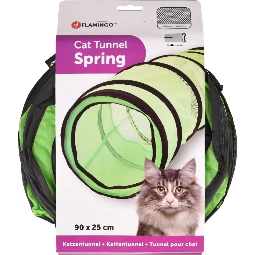 Tunel Gato+Entrada Malla Verde/Negro 25X60 cm FLAMINGO