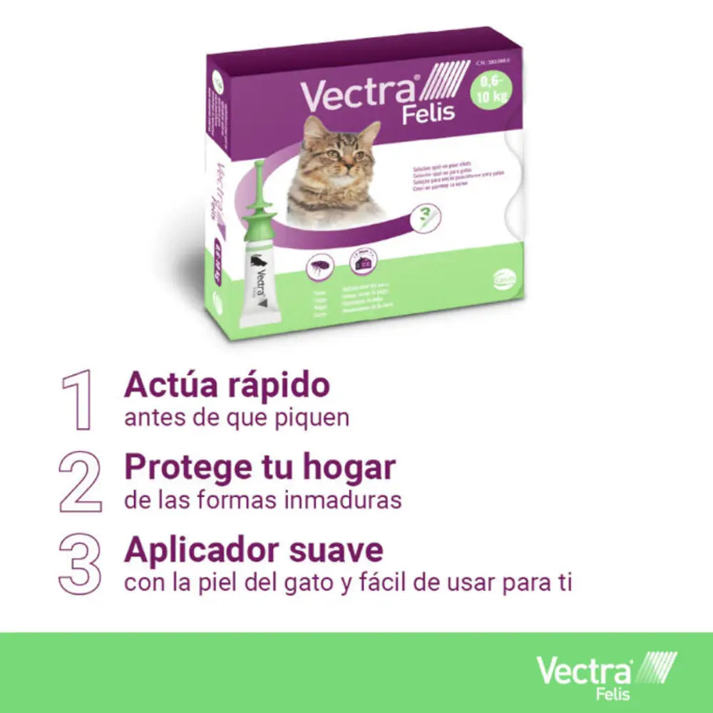 Vectra Gato 0,6-10 kg 3 Pipetas Antiparasitarias para Gatos CEVA