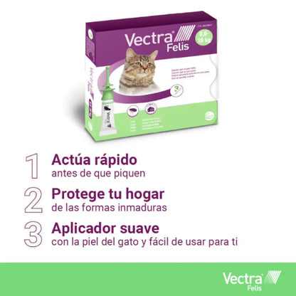 Vectra Gato 0,6-10 kg 3 Pipetas Antiparasitarias para Gatos CEVA