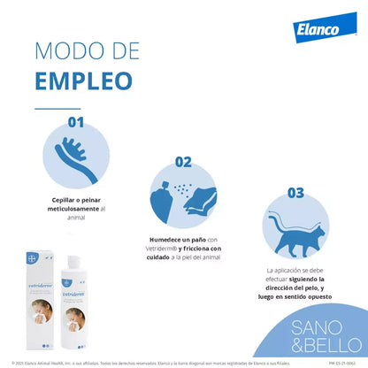 Elanco Vetriderm Antialérgico 350 ml Reduce Casos de Alergia para Dueños de Mascotas
