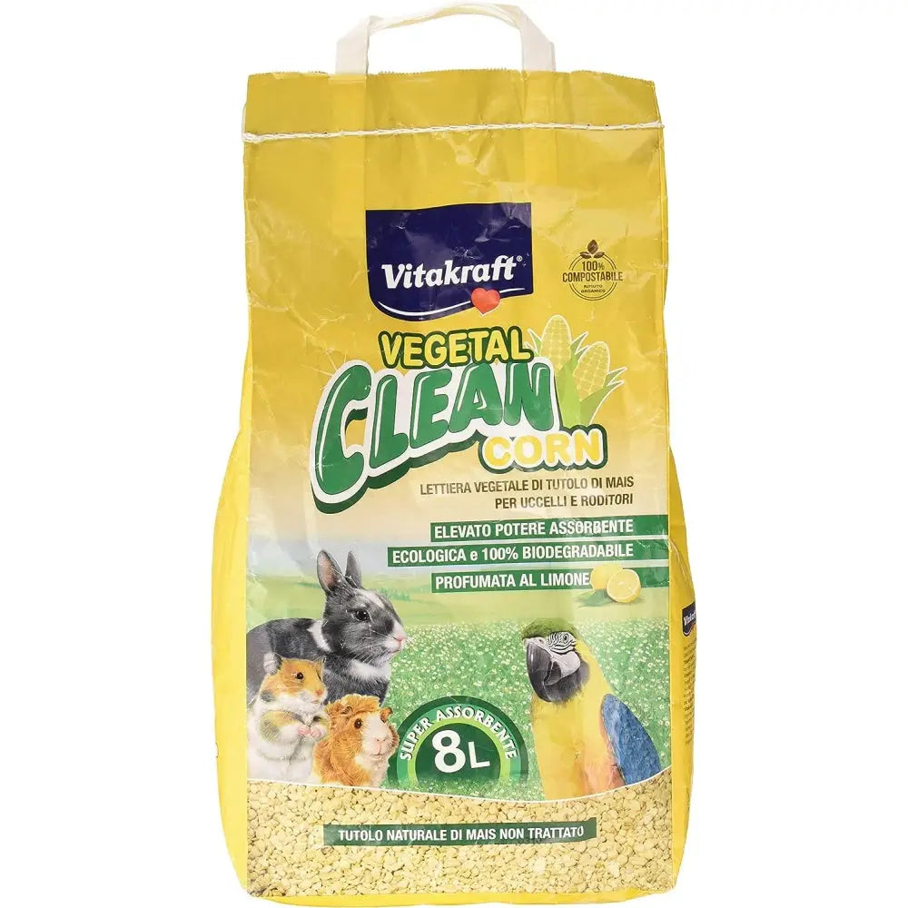 Vitakraft Vegetal Clean Corn - Lecho de Maíz 8L para Roedores - Mejor Precio - Mascotas Ávila