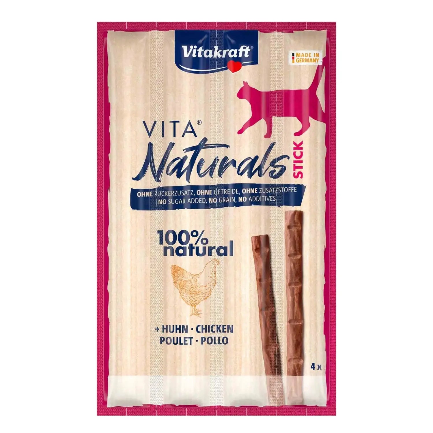 Vitakraft Vita Naturals Cat Stick Pack 4x5gr Sin Cereales - Mejor Precio - Mascotas Ávila