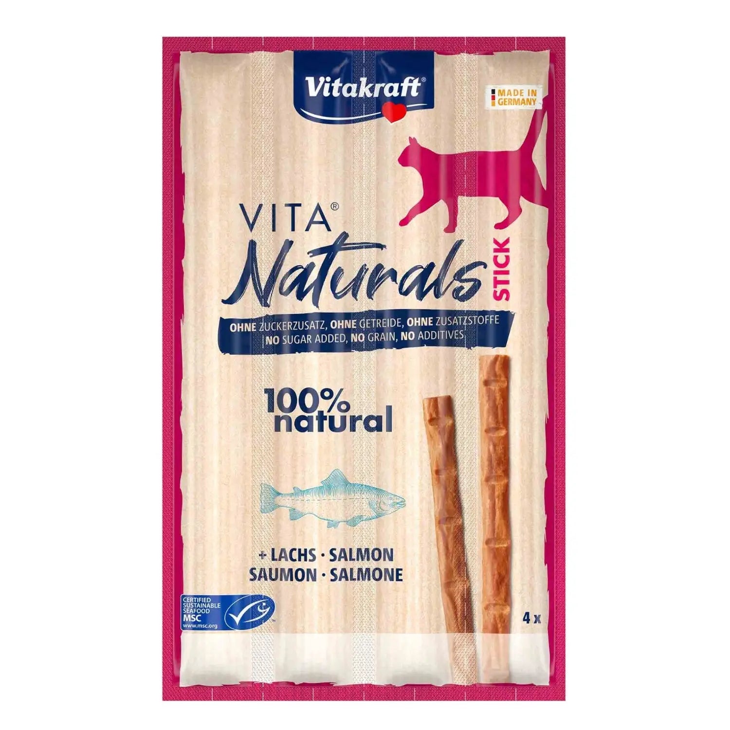 Vitakraft Vita Naturals Cat Stick Pack 4x5gr Sin Cereales - Mejor Precio - Mascotas Ávila