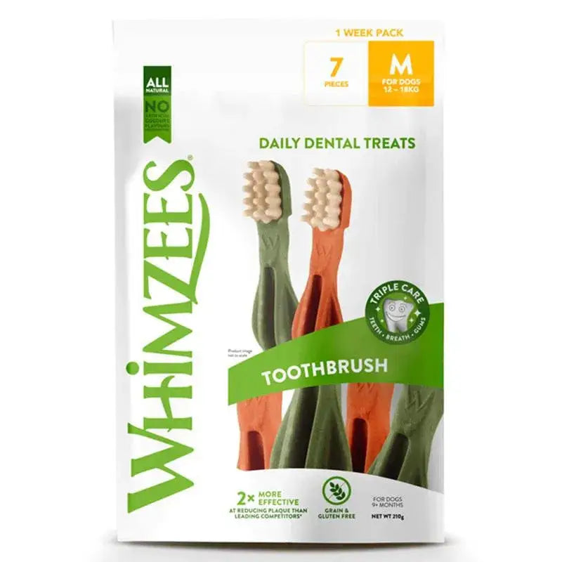 Whimzees Cepillo M Bolsa 7Pzas 210Gr - Mejor Precio - Mascotas Ávila