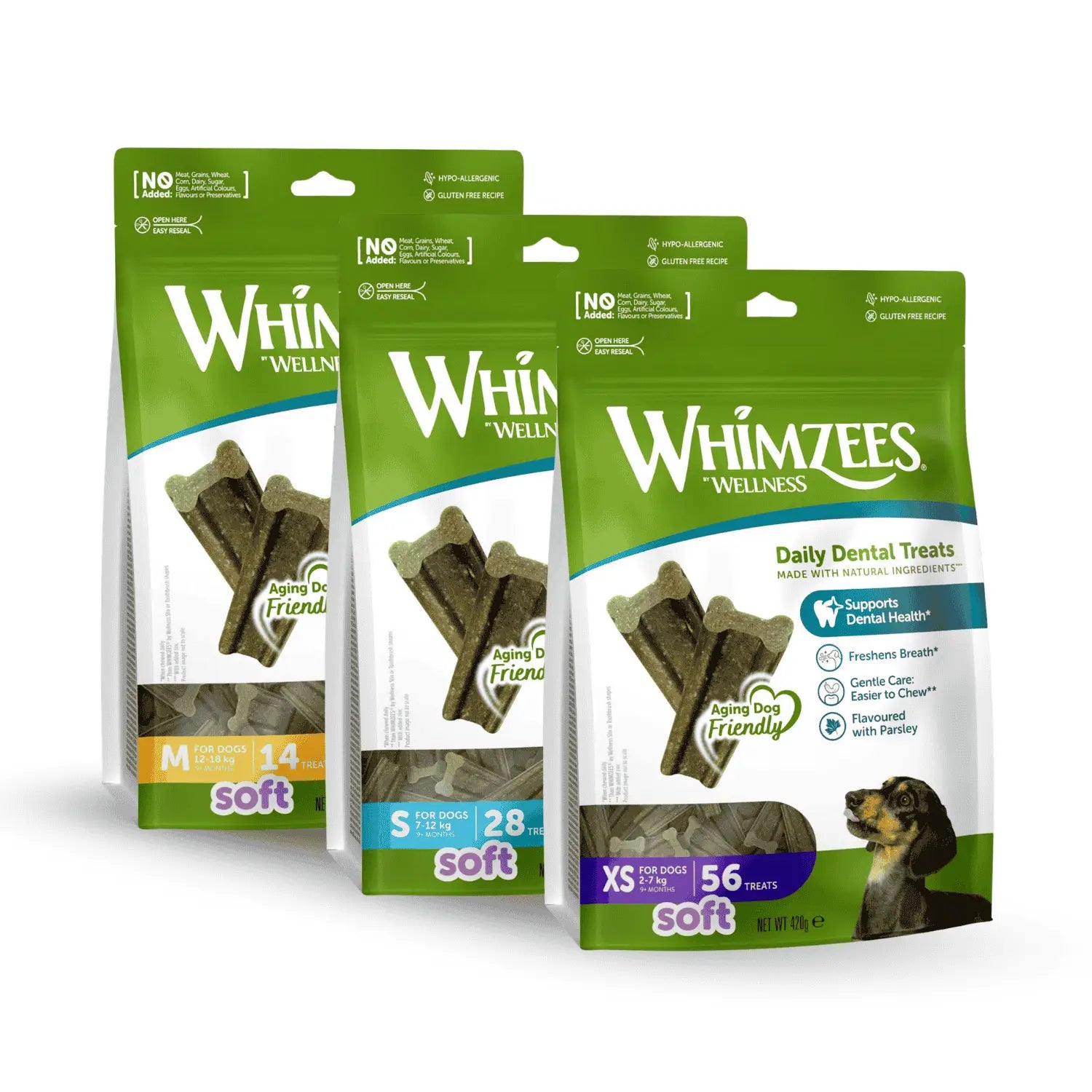 Whimzees Soft Value - Bolsa de 360g al mejor precio online