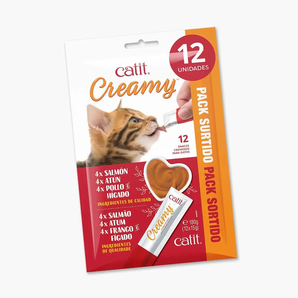 CATIT SNACK GATOS CREAMY LIQUIDO MULTIPACK 12 UDES.