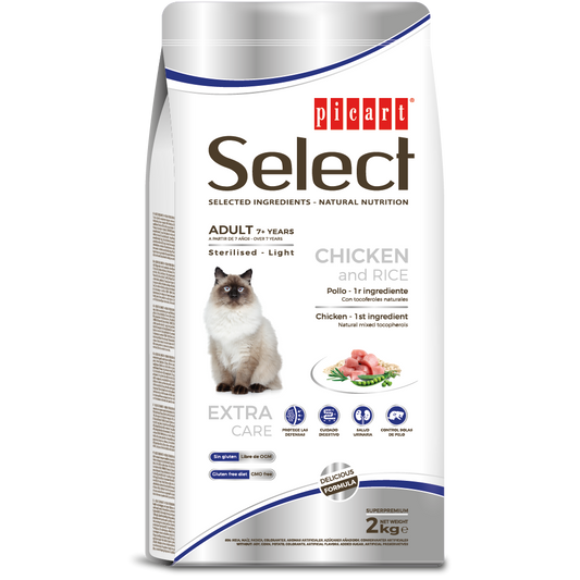 PICART SELECT CAT ADULT +7 YEARS STERILIZED LIGHT 2KG