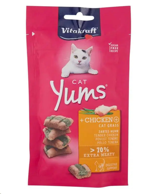 VITAKRAFT CAT SNACK YUMS POLLO CON HIERBA GATERA 40GR