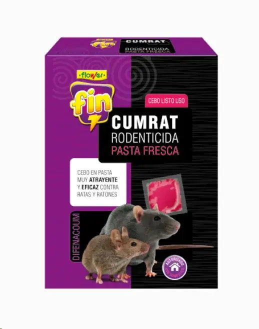 FLOWER HUERTA RATICIDA PASTA CUMRAT 2X150GR DIFENACUM