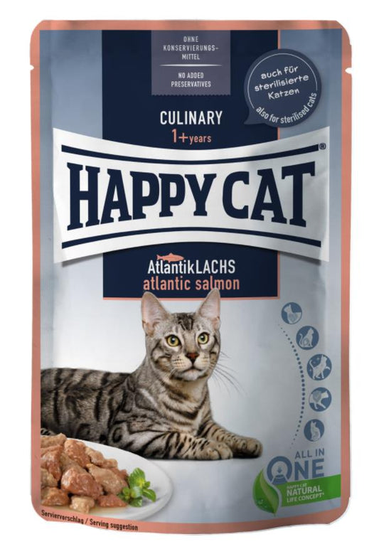 Happy Cat Culinary Meat in Sauce Atlantik-Lachs Pouch 85 g (Salmón)