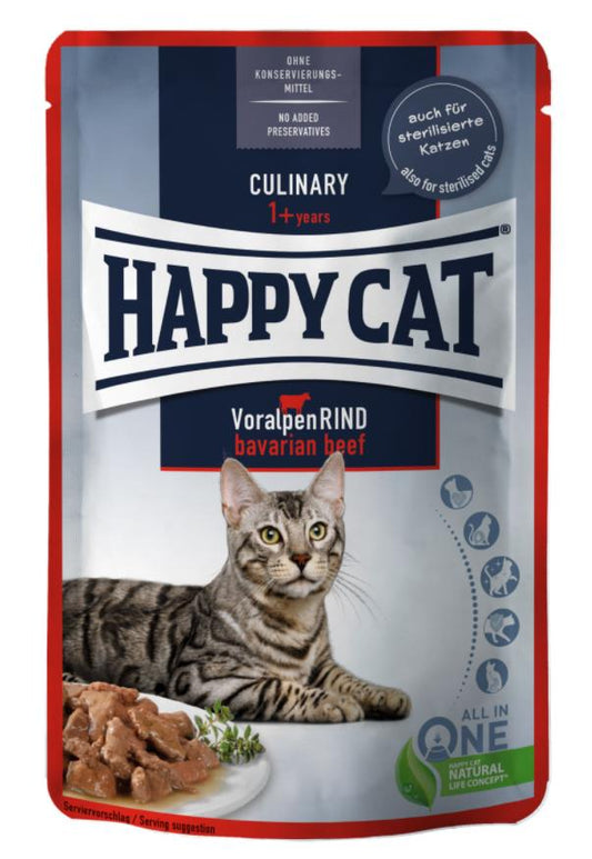 Happy Cat Culinary Meat in Sauce Voralpen-Rind Pouch 85 g (Ternera)