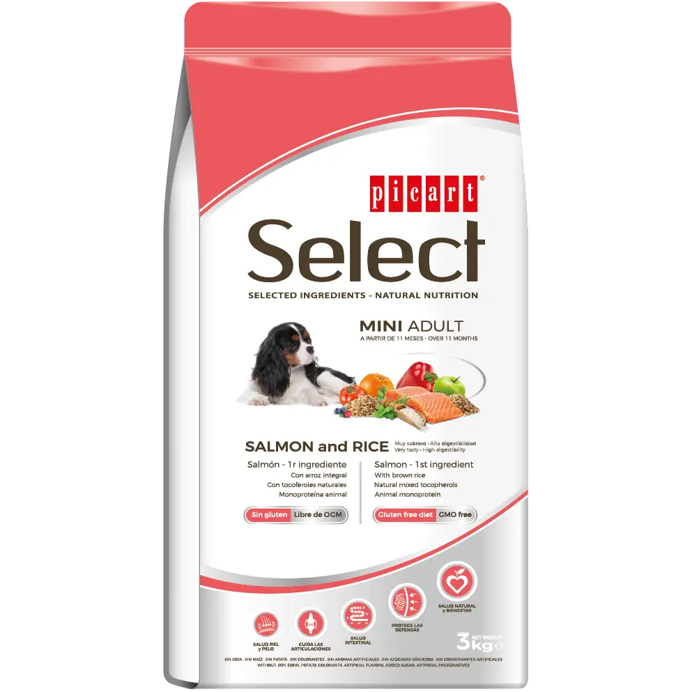 PICART SELECT DOG ADULT MINI SALMON & RICE 8KG