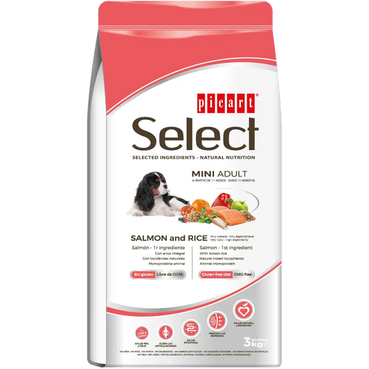 PICART SELECT DOG ADULT MINI SALMON & RICE 8KG