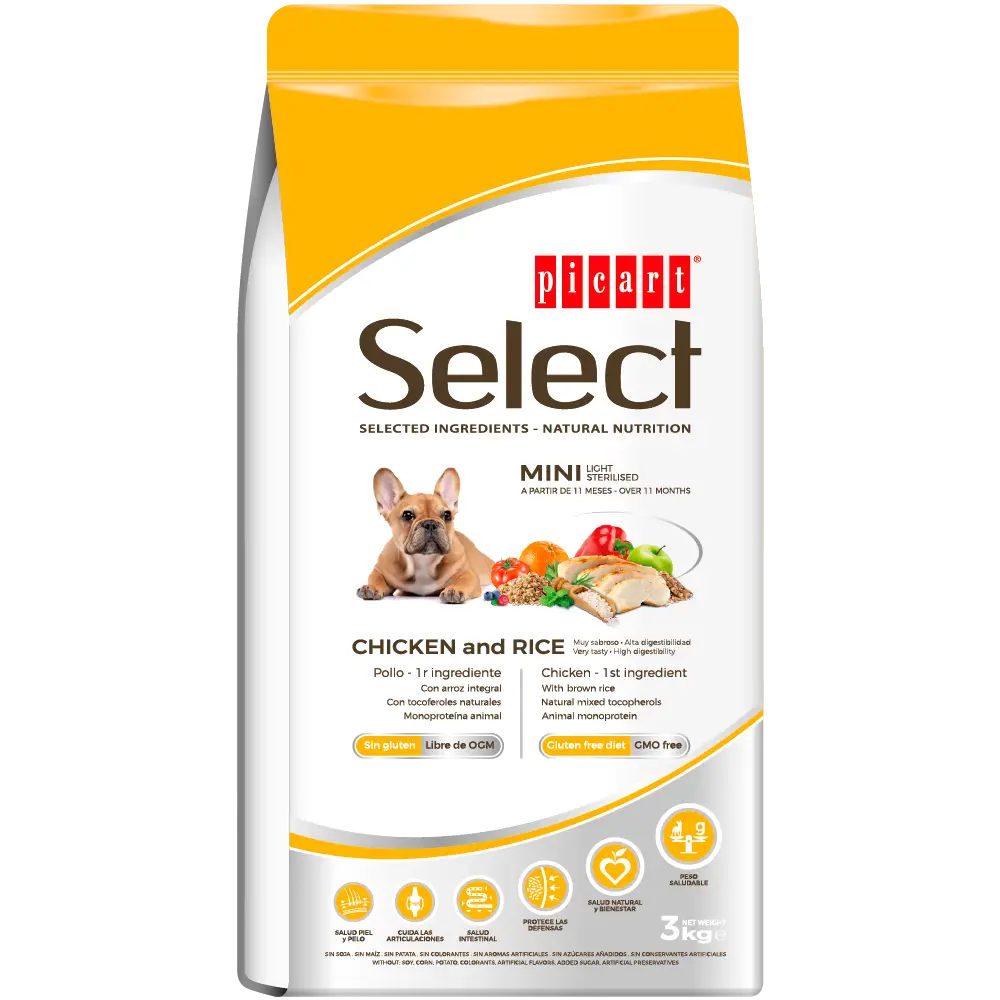 PICART SELECT DOG ADULT MINI LIGHT-STERILIZED 8KG