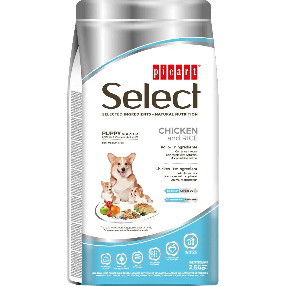 PICART SELECT DOG PUPPY STARTER CHICKEN & RICE 2,5KG