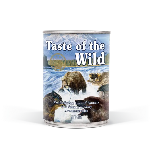 TASTE OF THE WILD DOG ADULT PACIFIC STREAM SALMON AHUMADO 390G HUMEDO