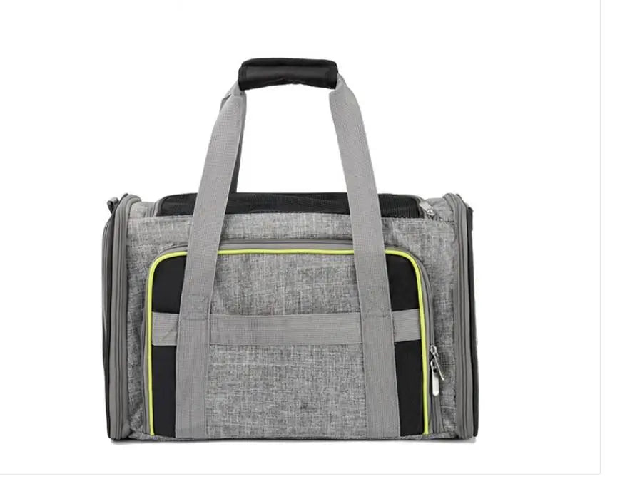 Transportín Bolso HK Con Dos Compartimentos Gris y Verde 49x28x28