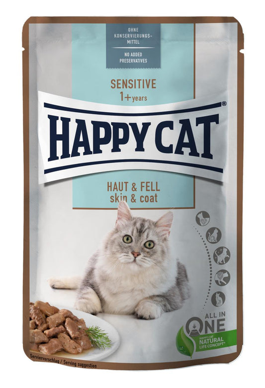 Happy Cat Pouch Sensitive Meat in Sauce Haut & Fell  85g