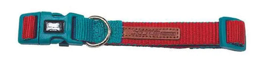 COLLAR X-TRM DOBLE PREMIUM ROJO-TURQUESA 20-30cm x 1cm