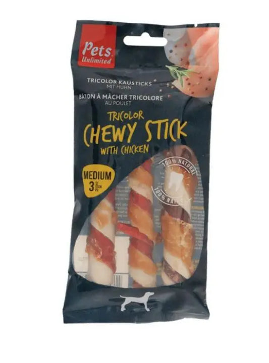 Snack Dog Pets Sticks masticables Tricolor con pollo 90g