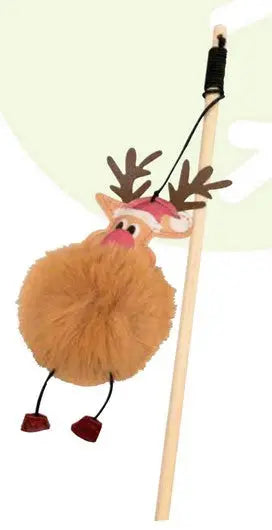 NAVIDAD CAT STICK FLUFFY DEER 40 cm