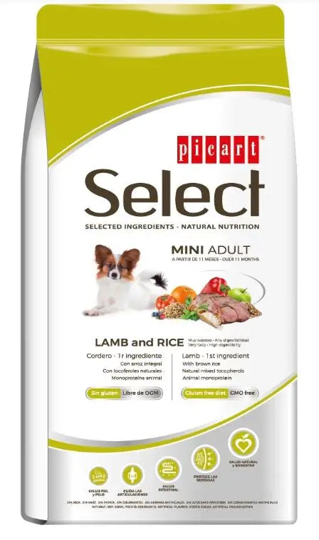 PICART SELECT DOG ADULT MINI LAMB & RICE 8KG