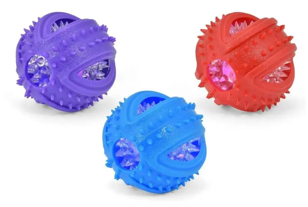 JUGUETE PERRO PELOTA CON LUZ INTERIOR 8,75CM