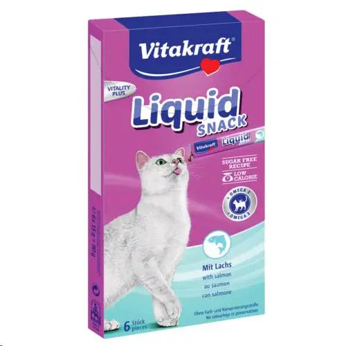 VITAKRAFT CAT LIQUID SNACK SALMON+OMEGA3 90GR