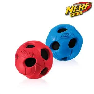 Juguete Nerf Squeaker Pelota Agujeros T-M azul/rojo