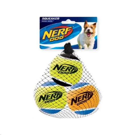 Juguete Nerf Squeaker Pelota Tenis 3ud T-M