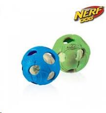 Juguete Nerf Squeaker Pelota Agujeros T-S verde/azul