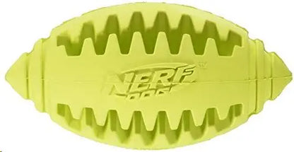 Juguete Nerf Teether Pelota Rugby Dentada T-S verde/rojo
