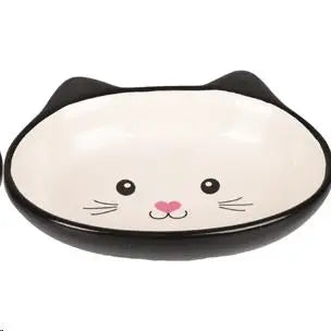 FLAMINGO COMEDERO CERAMICA GATO ISA NEGRO 14CM