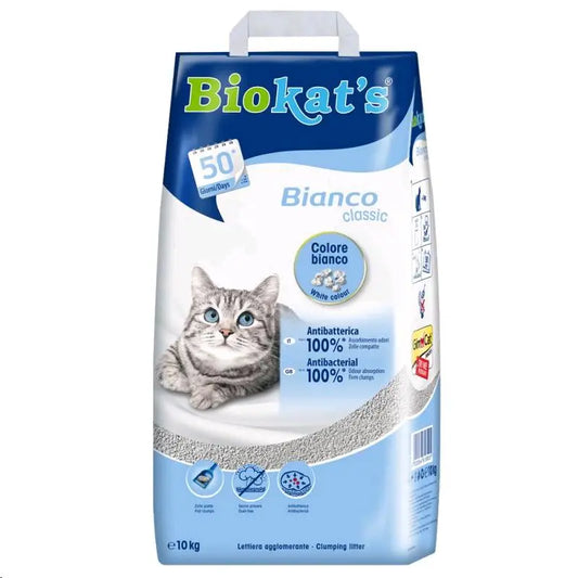 ARENA GATO AGLOMERANTE BIANCO EXTRA 5KG BIOKAT'S