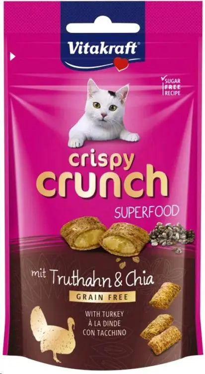 VITAKRAFT SNACK CRISPY CRUNCH PAVO+CHIA 60GR