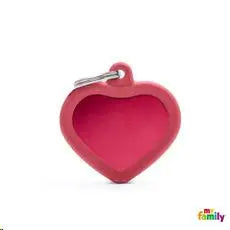 MY FAMILY CORAZON ALUMINIO ROJO CON GOMA HTA02RED