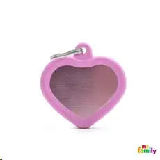 MY FAMILY CORAZON ALUMINIO ROSA CON GOMA HTA02PINK