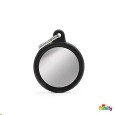 MY FAMILY CIRCULO CROMO PLATEADO CON CAUCHO NEGRO HTB04BLACK