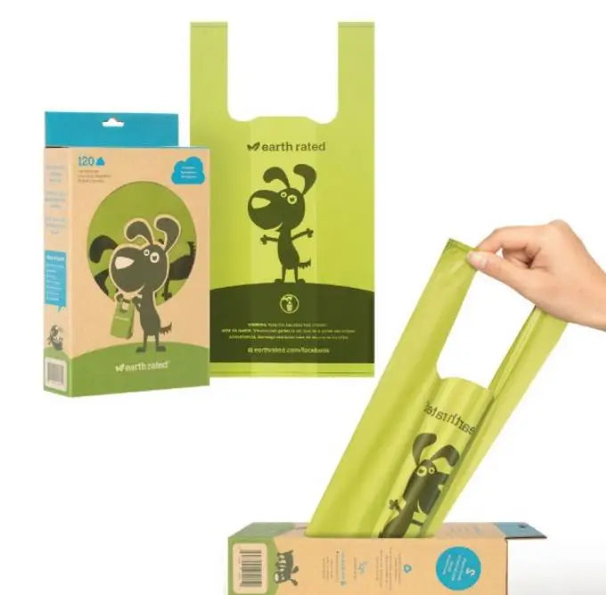 BOLSAS HIGIENICAS RECICLABLES CON ASA CAJA SIN PERFUME 120UDES.EARTH RATED