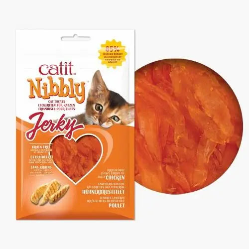 CATIT SNACK NIBBLY JERKY POLLO GATOS 30GR