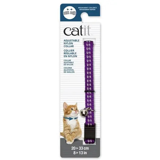 Catit Collar Nylon Ajus.Reflective, Purpura, 20-33