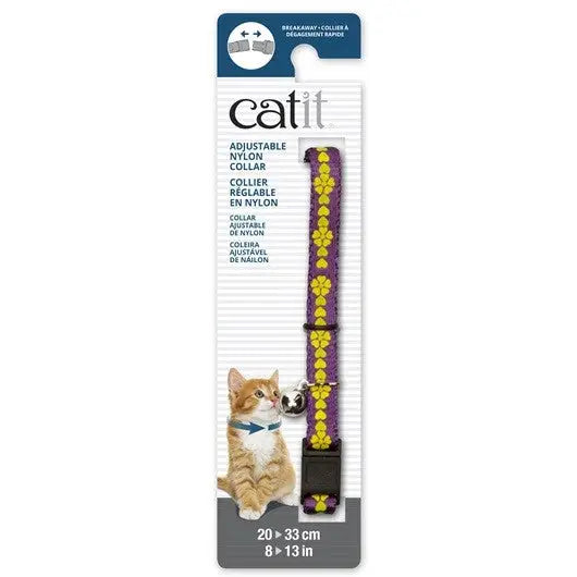 Catit Collar Nylon Ajus.Cascabel Purpura/Flor, 20-