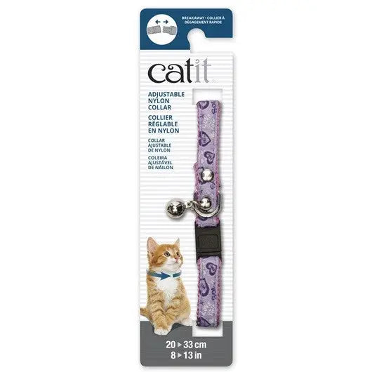 Catit Collar Nylon Ajus.Remach.Cascabel Rosa/Coraz