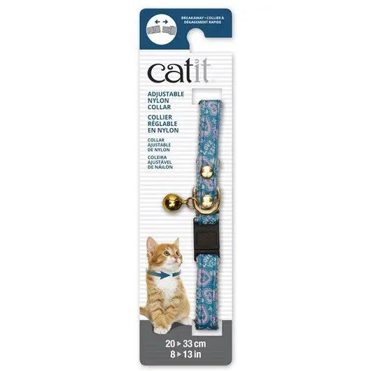 Catit Collar Nylon Ajus.Remach./Cascabel Azul /Cor