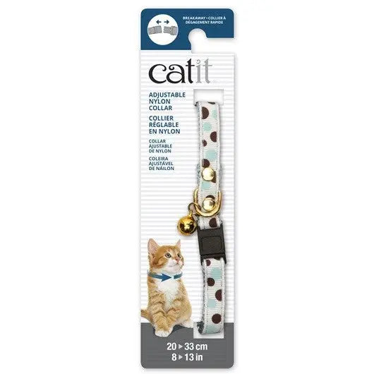 Catit Collar Nylon Ajus.Remach./Cascabel Blanco /L