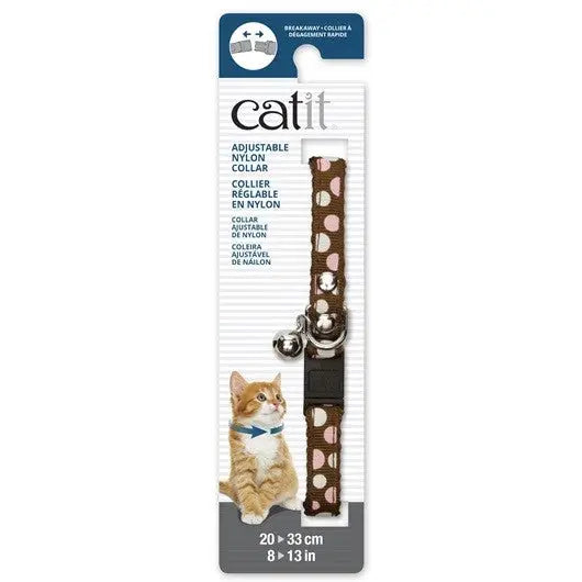 Catit Collar Nylon Ajus.Remach./Cascabel Marrón /L